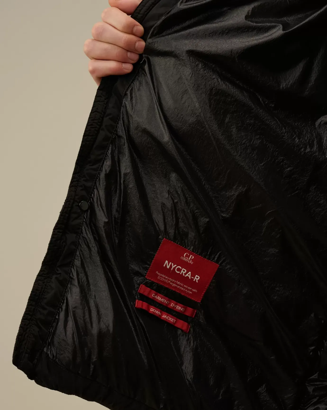 Jacket & Coats<C.P. Company Nycra-R Hooded Long Down Jacket Black