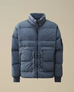 Jacket & Coats<C.P. Company Nycra-R Short Down Jacket Flint Stone – Blue