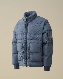 Jacket & Coats<C.P. Company Nycra-R Short Down Jacket Flint Stone – Blue
