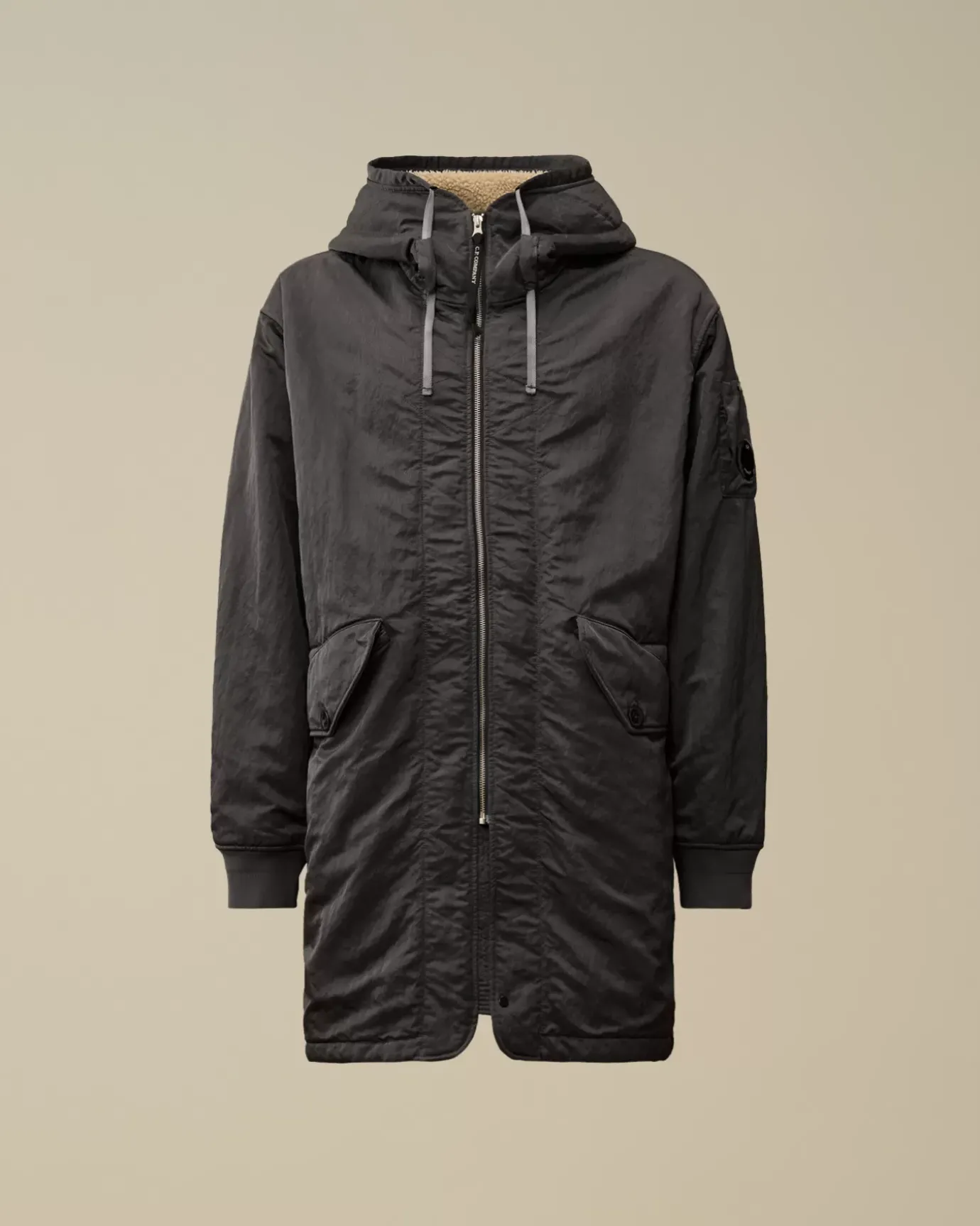 Jacket & Coats<C.P. Company Nylon B Lined Hooded Parka Black Sand
