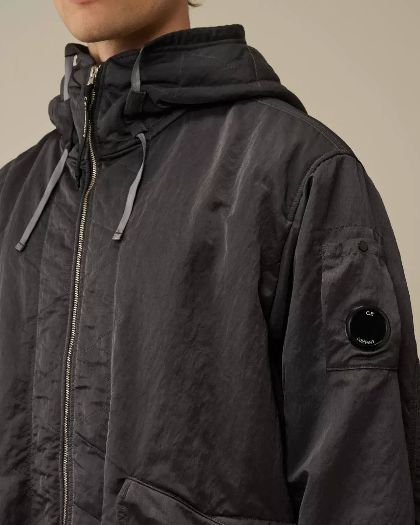 Jacket & Coats<C.P. Company Nylon B Lined Hooded Parka Black Sand