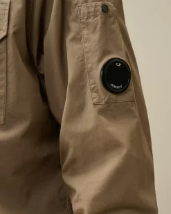 Shirt<C.P. Company Organic Gabardine Buttoned Lens Shirt Walnut – Beige