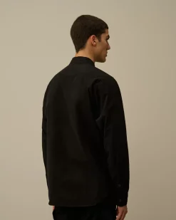 Shirt<C.P. Company Organic Gabardine Buttoned Lens Shirt Black