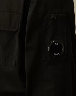 Shirt<C.P. Company Organic Gabardine Buttoned Lens Shirt Black