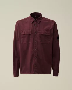 Shirt<C.P. Company Organic Gabardine Buttoned Lens Shirt Potent Purple