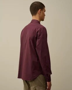 Shirt<C.P. Company Organic Gabardine Buttoned Lens Shirt Potent Purple