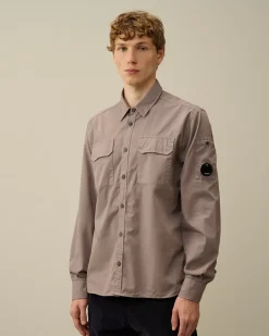 Shirt<C.P. Company Organic Gabardine Buttoned Lens Shirt Purple Dove