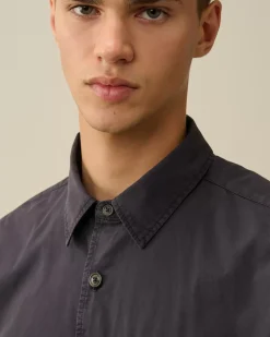 Overshirt<C.P. Company Organic Gabardine Buttoned Utility Overshirt Nightshade – Purple