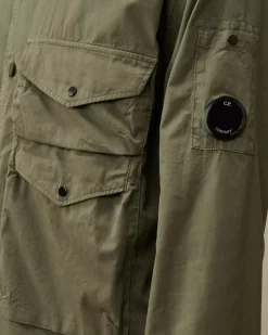 Overshirt<C.P. Company Organic Gabardine Buttoned Utility Overshirt Grape Leaf – Green