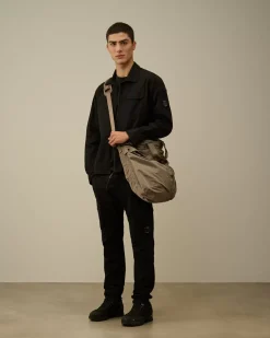 Overshirt<C.P. Company Organic Gabardine Zipped Overshirt Black