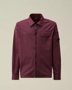 Overshirt<C.P. Company Organic Gabardine Zipped Overshirt Potent Purple