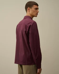 Overshirt<C.P. Company Organic Gabardine Zipped Overshirt Potent Purple