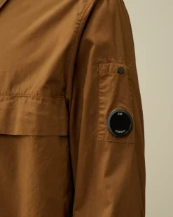 Overshirt<C.P. Company Organic Gabardine Zipped Utility Overshirt Toffee – Beige