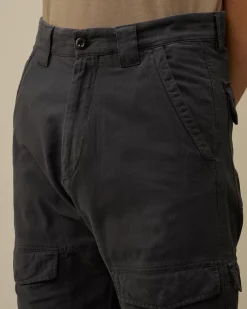 Trousers<C.P. Company Ottoman Stretch Emerized Regular Pants Black Sand