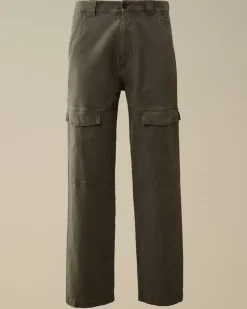 Trousers<C.P. Company Ottoman Stretch Emerized Regular Pants Grape Leaf – Green