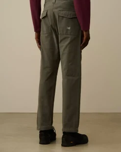 Trousers<C.P. Company Ottoman Stretch Emerized Regular Pants Grape Leaf – Green