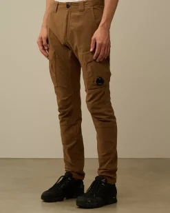 Trousers<C.P. Company Ottoman Stretch Emerized Ergonomic Cargo Pants Toffee – Beige