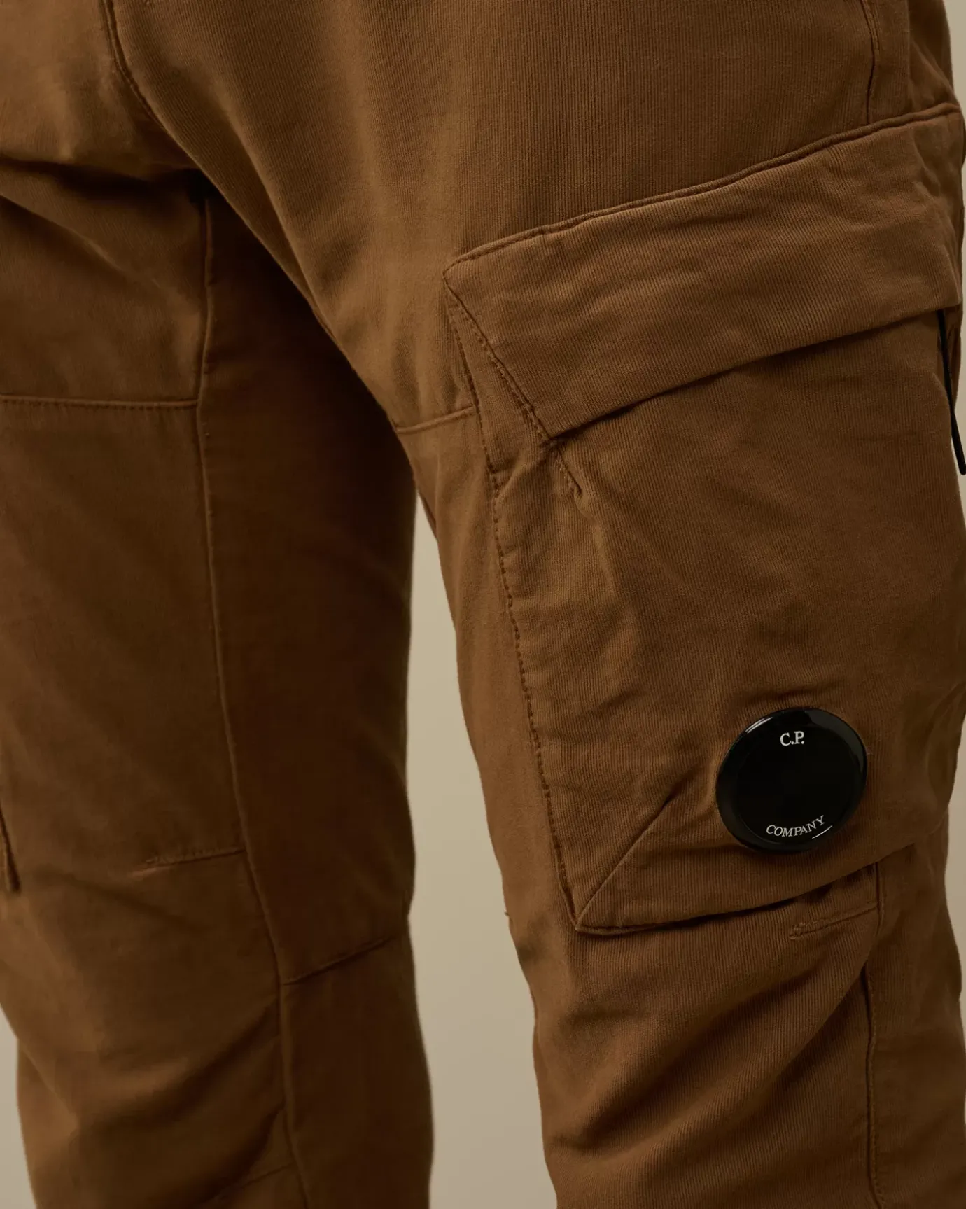 Trousers<C.P. Company Ottoman Stretch Emerized Ergonomic Cargo Pants Toffee – Beige