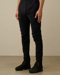 Trousers<C.P. Company Ottoman Stretch Emerized Ergonomic Cargo Pants Total Eclipse – Blue