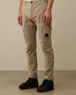 Trousers<C.P. Company Ottoman Stretch Emerized Ergonomic Cargo Pants Vintage Khaki – Beige