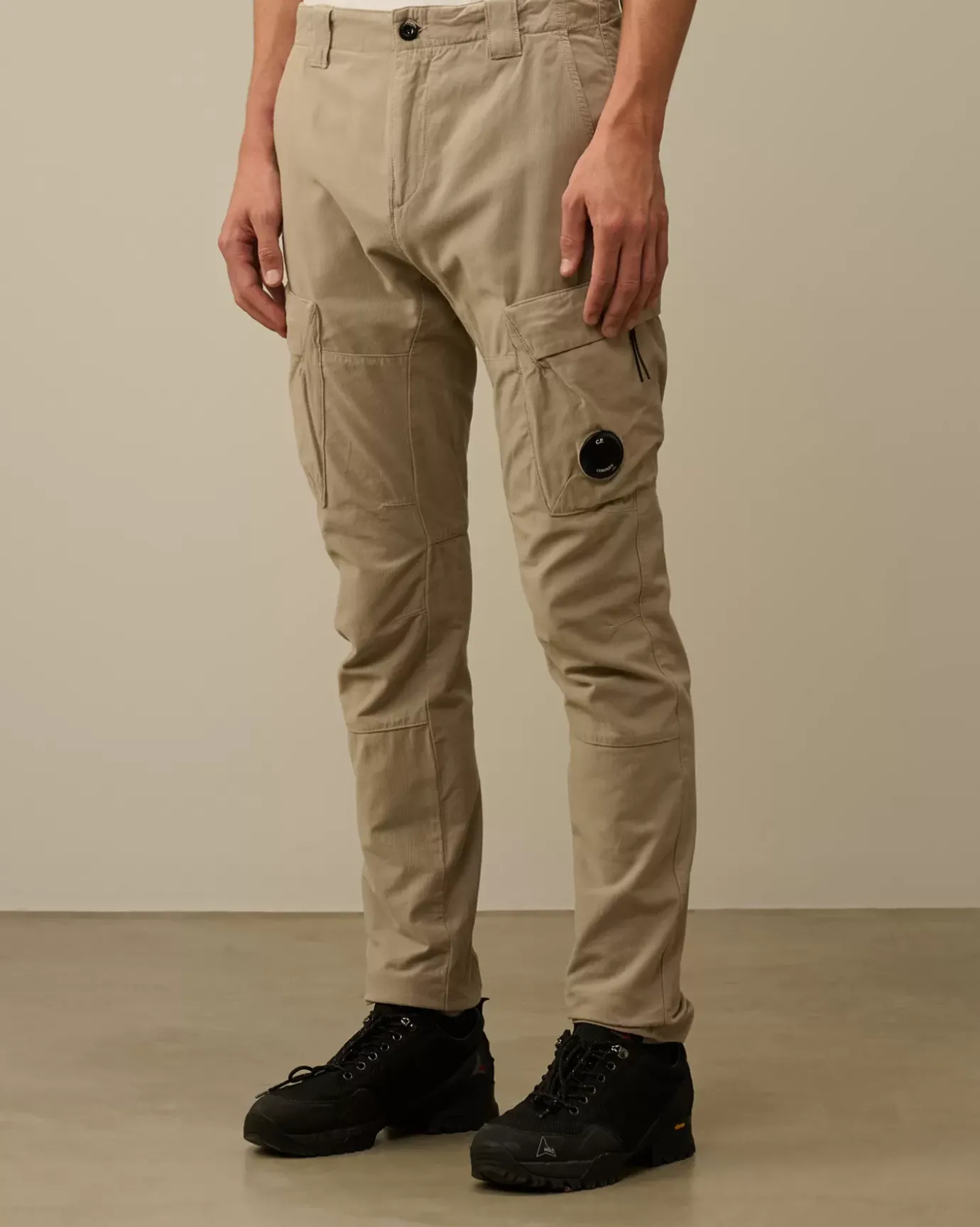 Trousers<C.P. Company Ottoman Stretch Emerized Ergonomic Cargo Pants Vintage Khaki – Beige