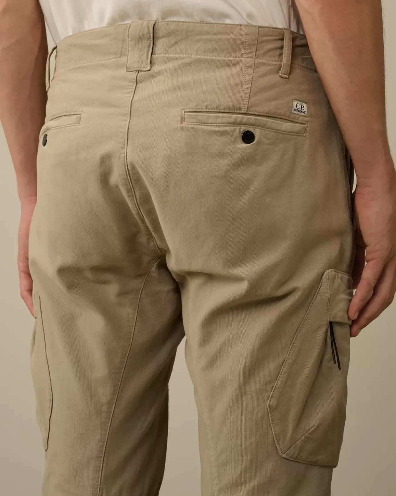 Trousers<C.P. Company Ottoman Stretch Emerized Ergonomic Cargo Pants Vintage Khaki – Beige