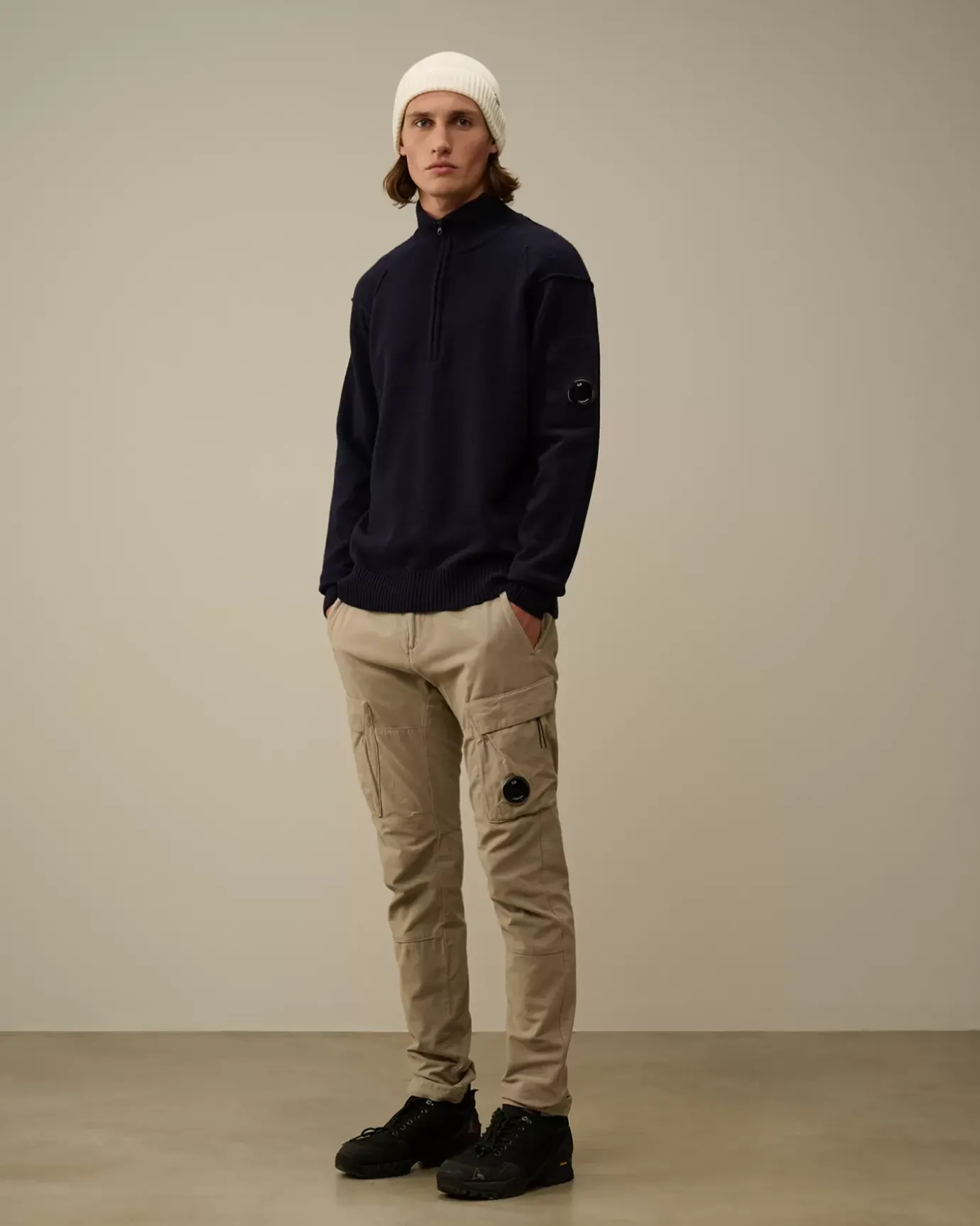 Trousers<C.P. Company Ottoman Stretch Emerized Ergonomic Cargo Pants Vintage Khaki – Beige