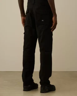 Trousers<C.P. Company Ottoman Stretch Emerized Regular Pants Black