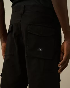 Trousers<C.P. Company Ottoman Stretch Emerized Regular Pants Black