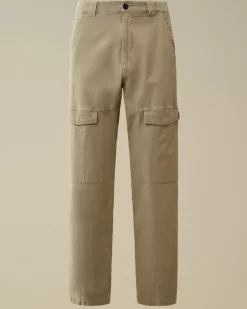 Trousers<C.P. Company Ottoman Stretch Emerized Regular Pants Vintage Khaki – Beige