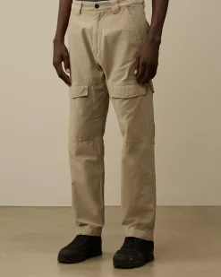 Trousers<C.P. Company Ottoman Stretch Emerized Regular Pants Vintage Khaki – Beige