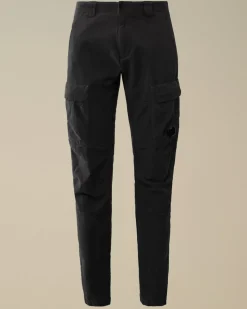 Trousers<C.P. Company Ottoman Stretch Emerized Ergonomic Cargo Pants Black Sand