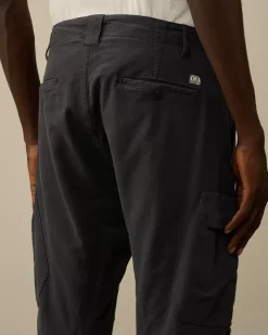 Trousers<C.P. Company Ottoman Stretch Emerized Ergonomic Cargo Pants Black Sand