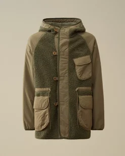 Jacket & Coats<C.P. Company Polar Shell Mixed Hooded Parka Grape Leaf – Green