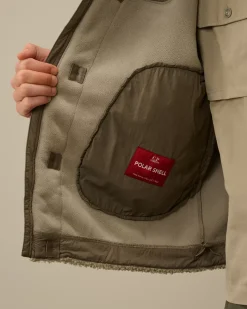 Jacket & Coats<C.P. Company Polar Shell Mixed Hooded Jacket Vintage Khaki – Beige