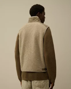 Jacket & Coats<C.P. Company Polar Shell Mixed Vest Vintage Khaki – Beige