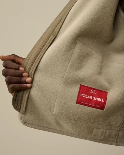Jacket & Coats<C.P. Company Polar Shell Mixed Vest Vintage Khaki – Beige