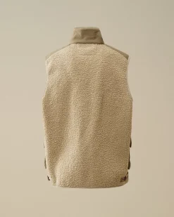 Jacket & Coats<C.P. Company Polar Shell Mixed Vest Vintage Khaki – Beige