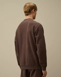 Sweatshirts<C.P. Company Reverse Brushed & Emerized Diagonal Fleece Crewneck Sweatshirt Boulevard – Violet