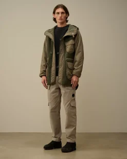 Sweatshirts<C.P. Company Reverse Brushed & Emerized Diagonal Fleece Crewneck Sweatshirt Black Sand
