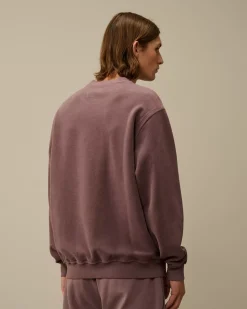 Sweatshirts<C.P. Company Reverse Brushed & Emerized Diagonal Fleece Crewneck Sweatshirt Purple Dove