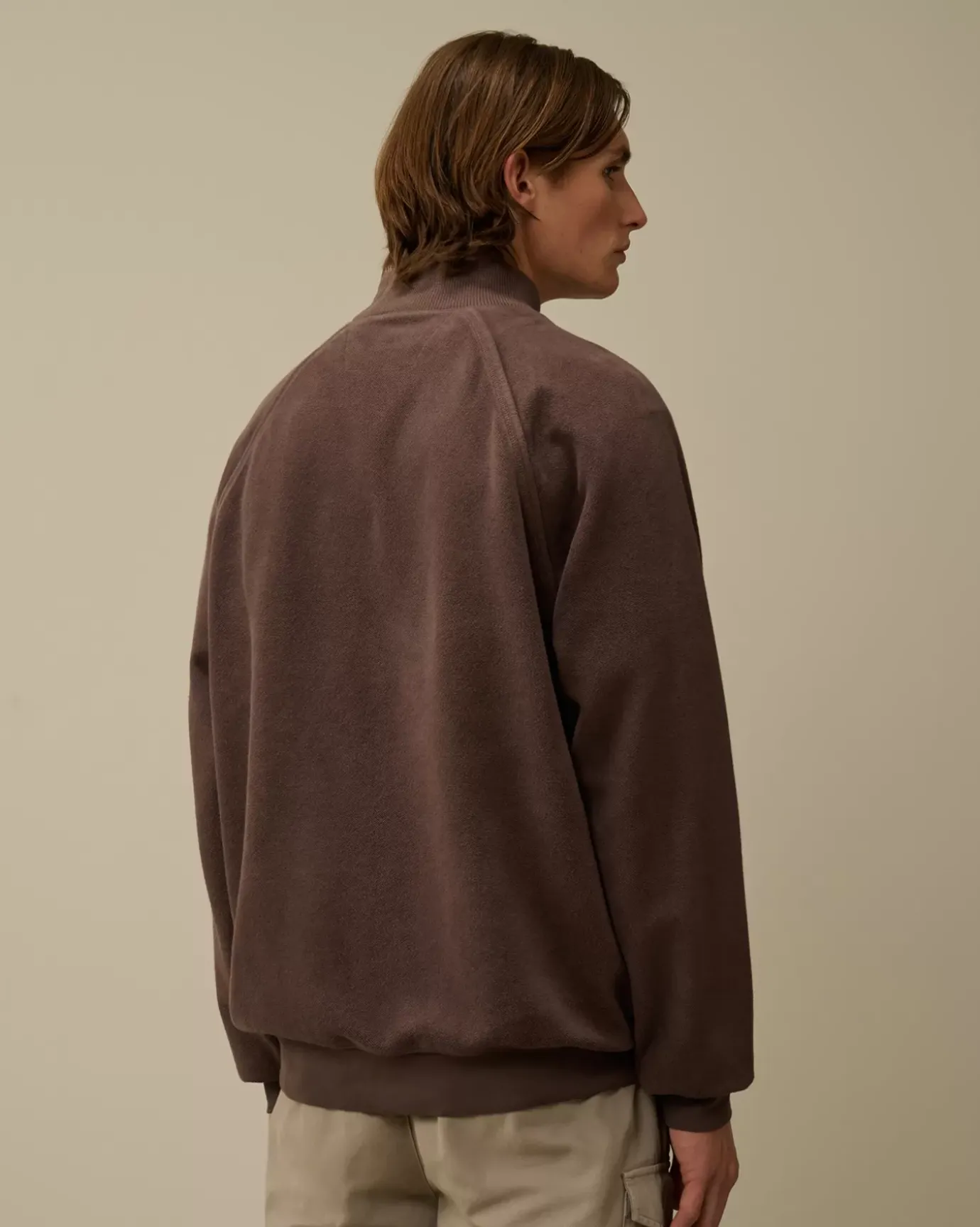 Sweatshirts<C.P. Company Reverse Brushed & Emerized Diagonal Fleece Funnel Neck Sweatshirt Boulevard – Violet