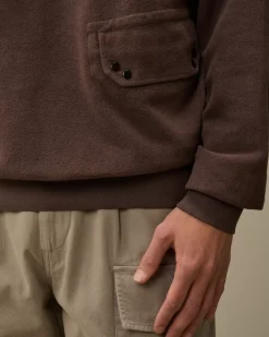 Sweatshirts<C.P. Company Reverse Brushed & Emerized Diagonal Fleece Funnel Neck Sweatshirt Boulevard – Violet