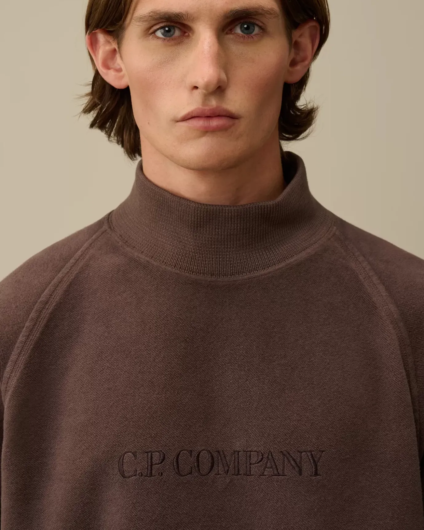 Sweatshirts<C.P. Company Reverse Brushed & Emerized Diagonal Fleece Funnel Neck Sweatshirt Boulevard – Violet