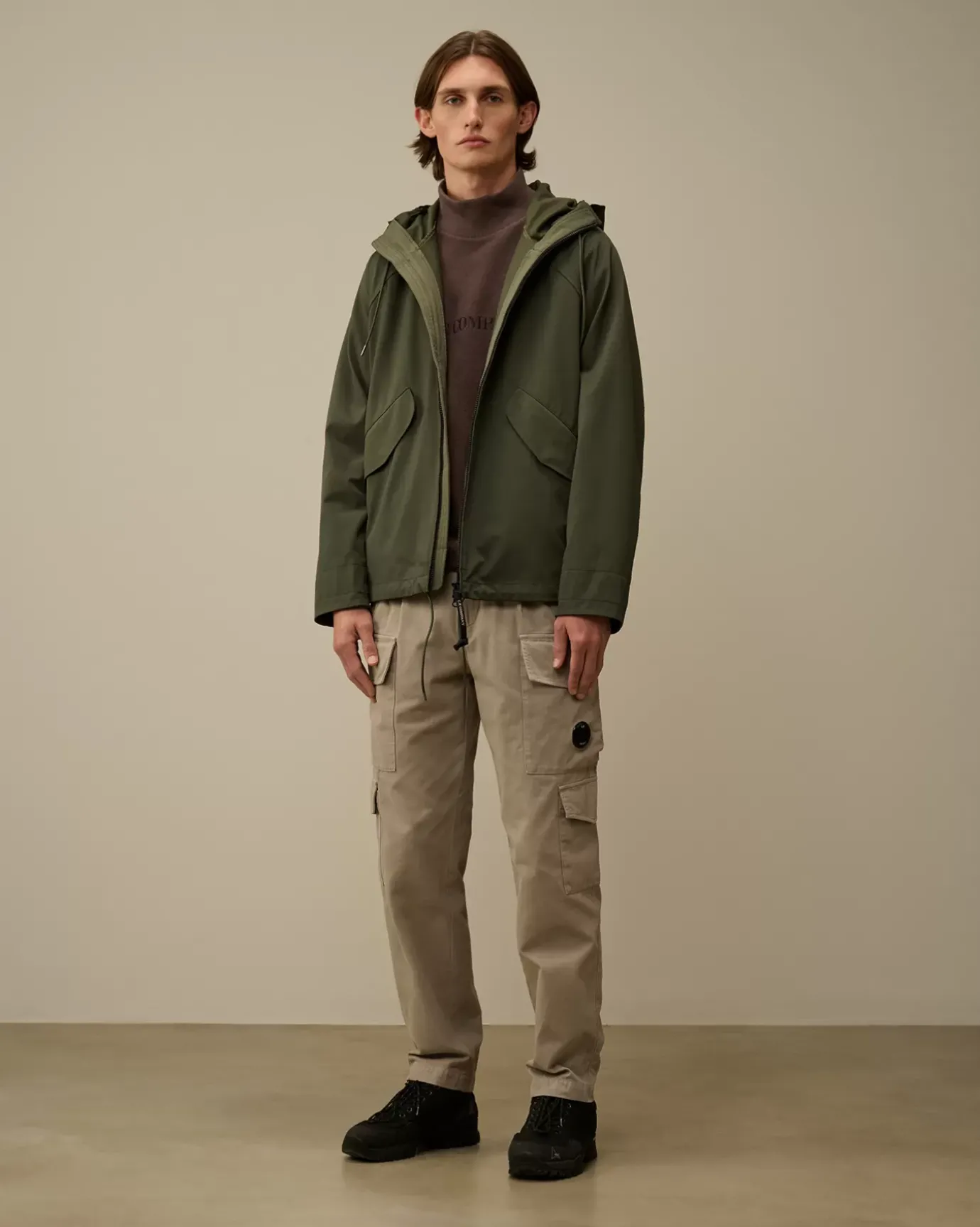 Sweatshirts<C.P. Company Reverse Brushed & Emerized Diagonal Fleece Funnel Neck Sweatshirt Boulevard – Violet