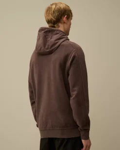 Sweatshirts<C.P. Company Reverse Brushed & Emerized Diagonal Fleece Mixed Hooded Sweatshirt Boulevard – Violet