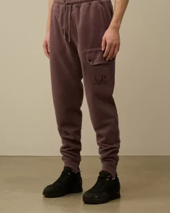 Tracksuits & Shorts<C.P. Company Reverse Brushed & Emerized Diagonal Fleece Sweatpants Purple Dove