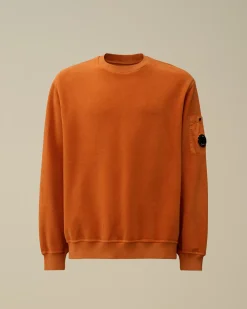 Sweatshirts<C.P. Company Reverse Brushed & Emerized Diagonal Fleece Crewneck Sweatshirt Bombay Brown