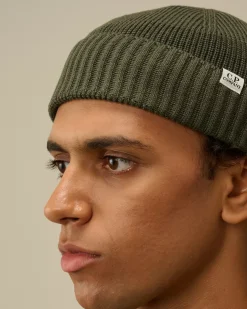 Hats<C.P. Company Re-Wool Fisherman Beanie Grape Leaf – Green