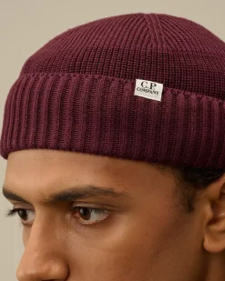 Hats<C.P. Company Re-Wool Fisherman Beanie Potent Purple